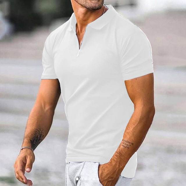 Polo de performance de loisirs à fermeture éclair pour hommes Chic und Stil