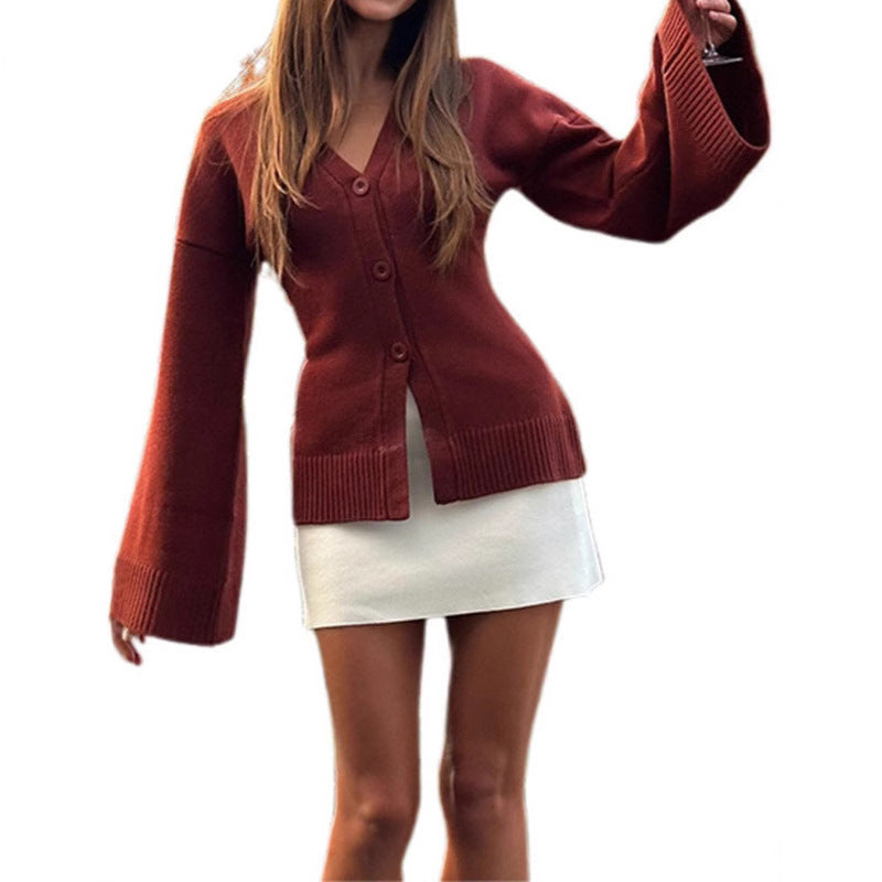 Cardigan décontracté pour femmes avec des manches larges et des détails de boutons Chic und Stil