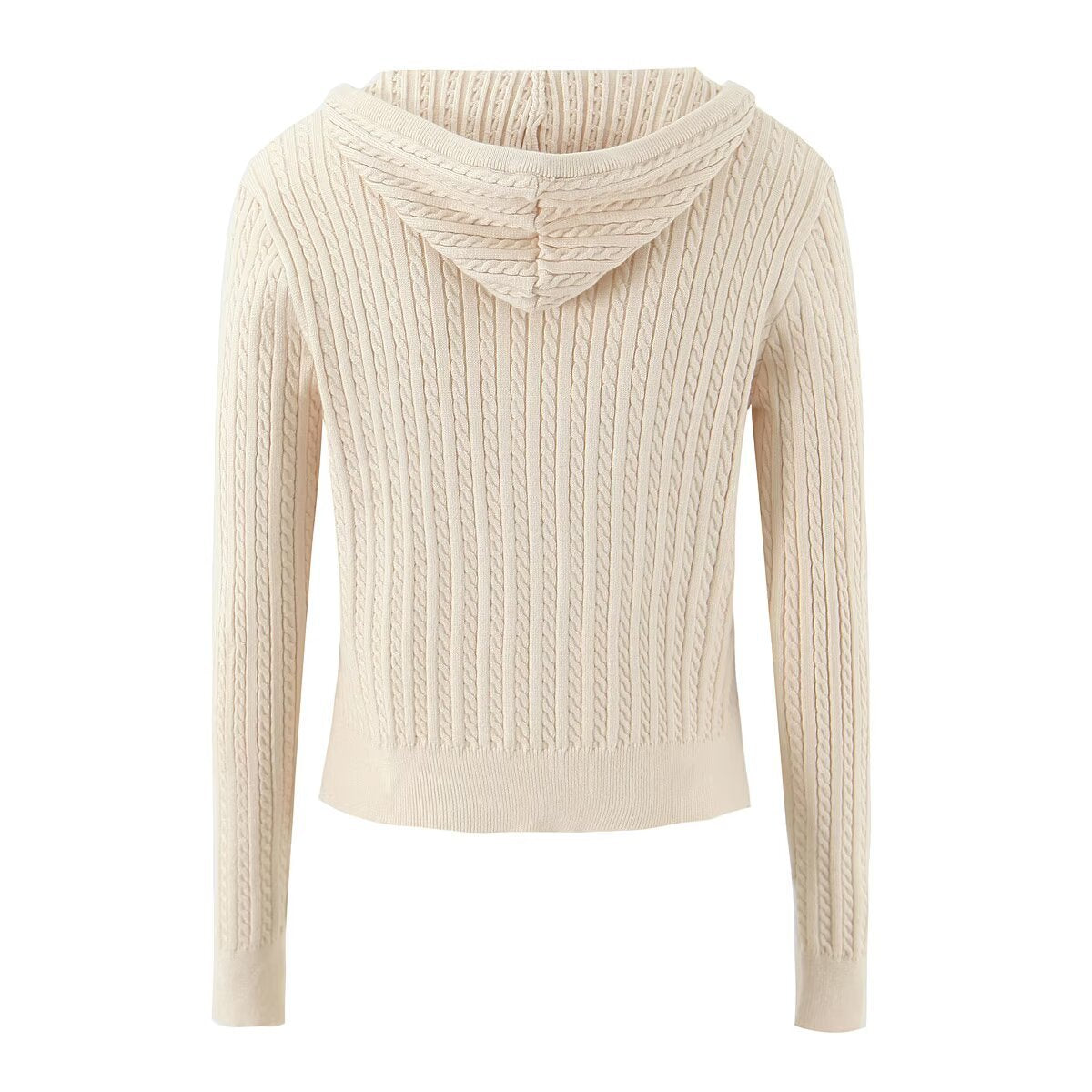 Dames pull en laine confortable avec capuche et fermeture éclair Chic und Stil