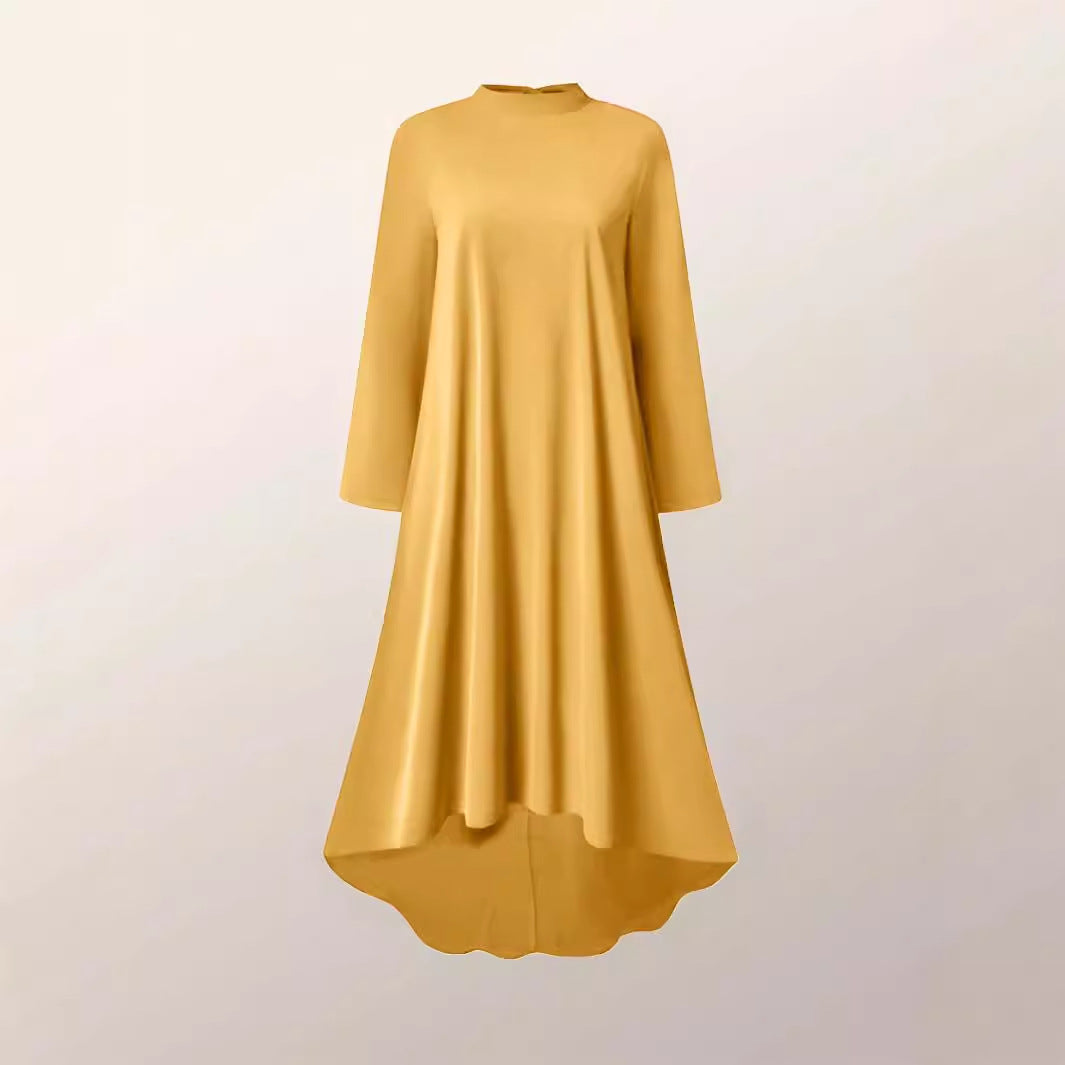 Robe maxi femmes avec coupe asymétrique et col montant Chic und Stil