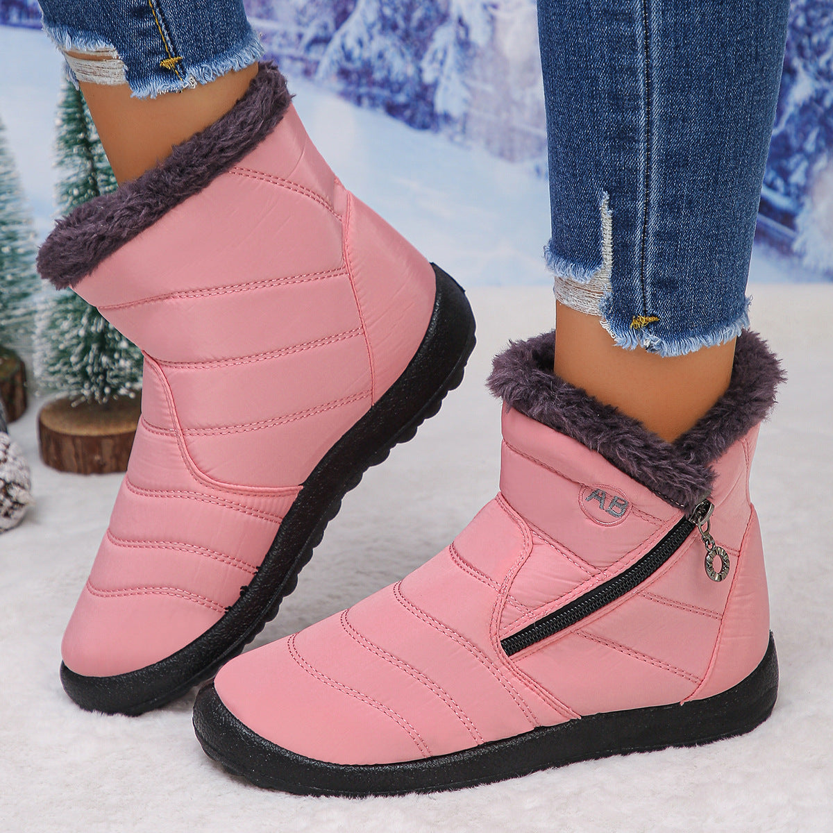 Bottes d'hiver thermo pour femmes avec doublure douillette et zip latéral Chic und Stil
