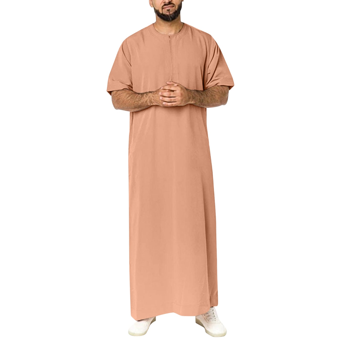 Robe maxi sportive pour femmes à manches courtes et pratique fermeture éclair Chic und Stil