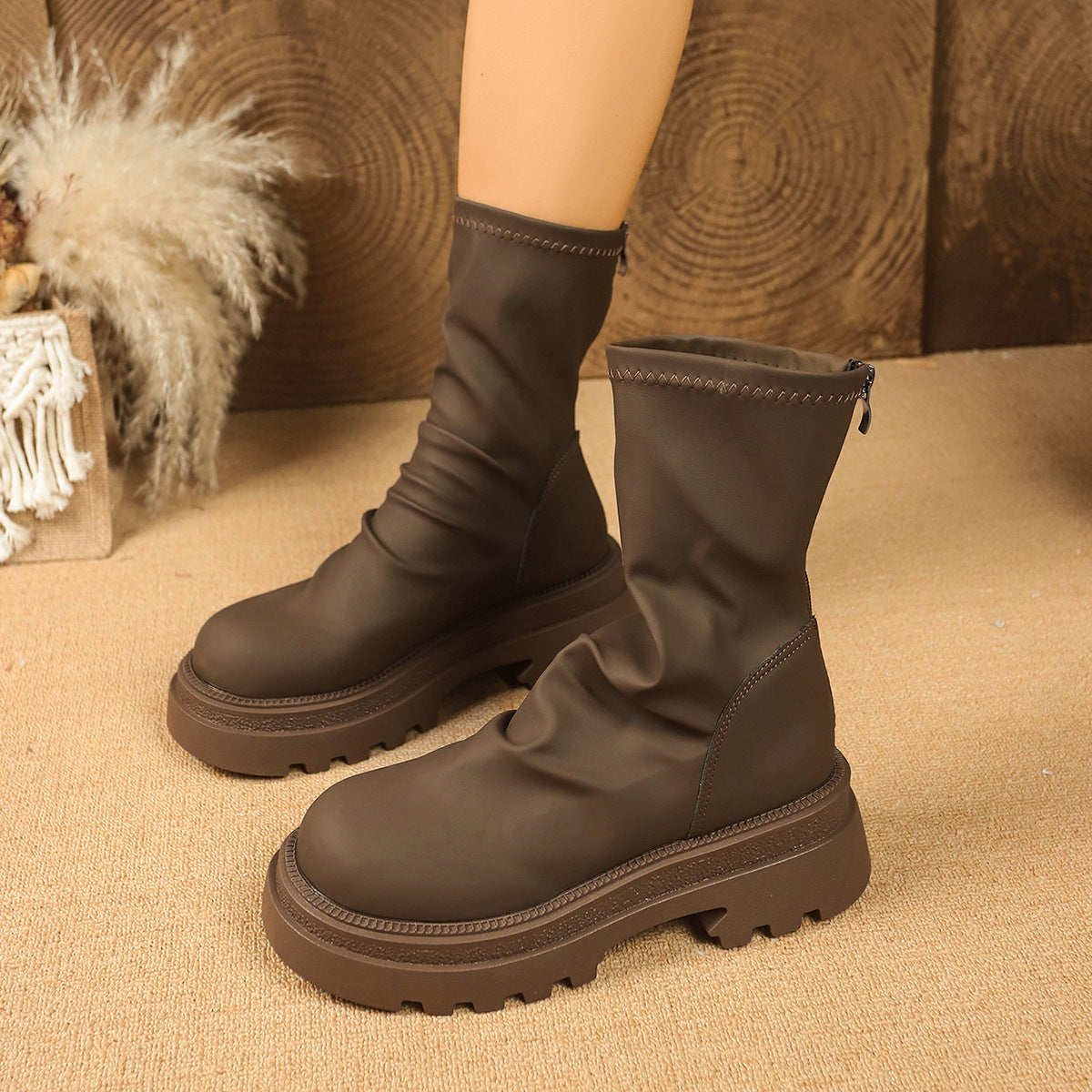 Bottes de mode pour dames avec design doublé et profil robuste Chic und Stil