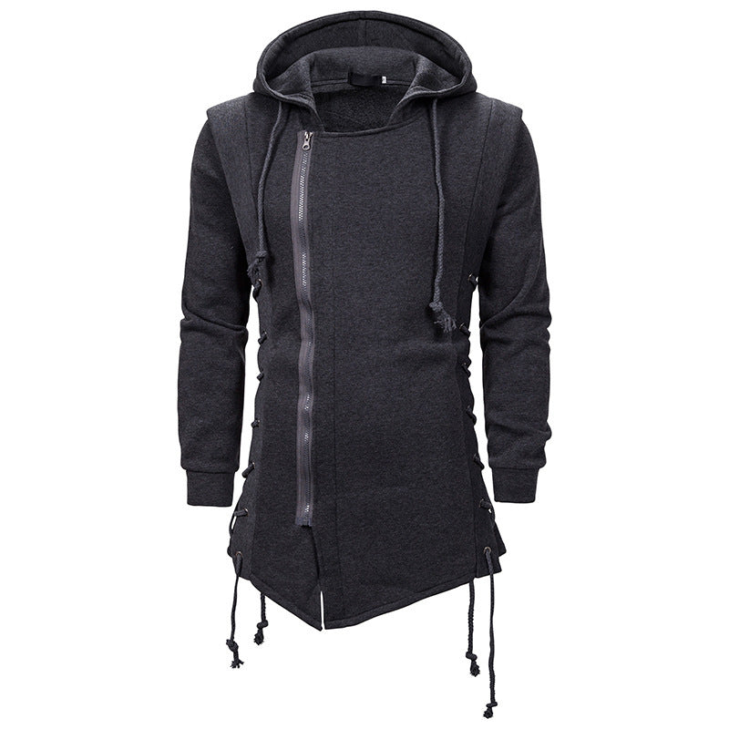 Chemise à capuche tendance pour hommes avec fermeture éclair asymétrique et coupe décontractée Chic und Stil