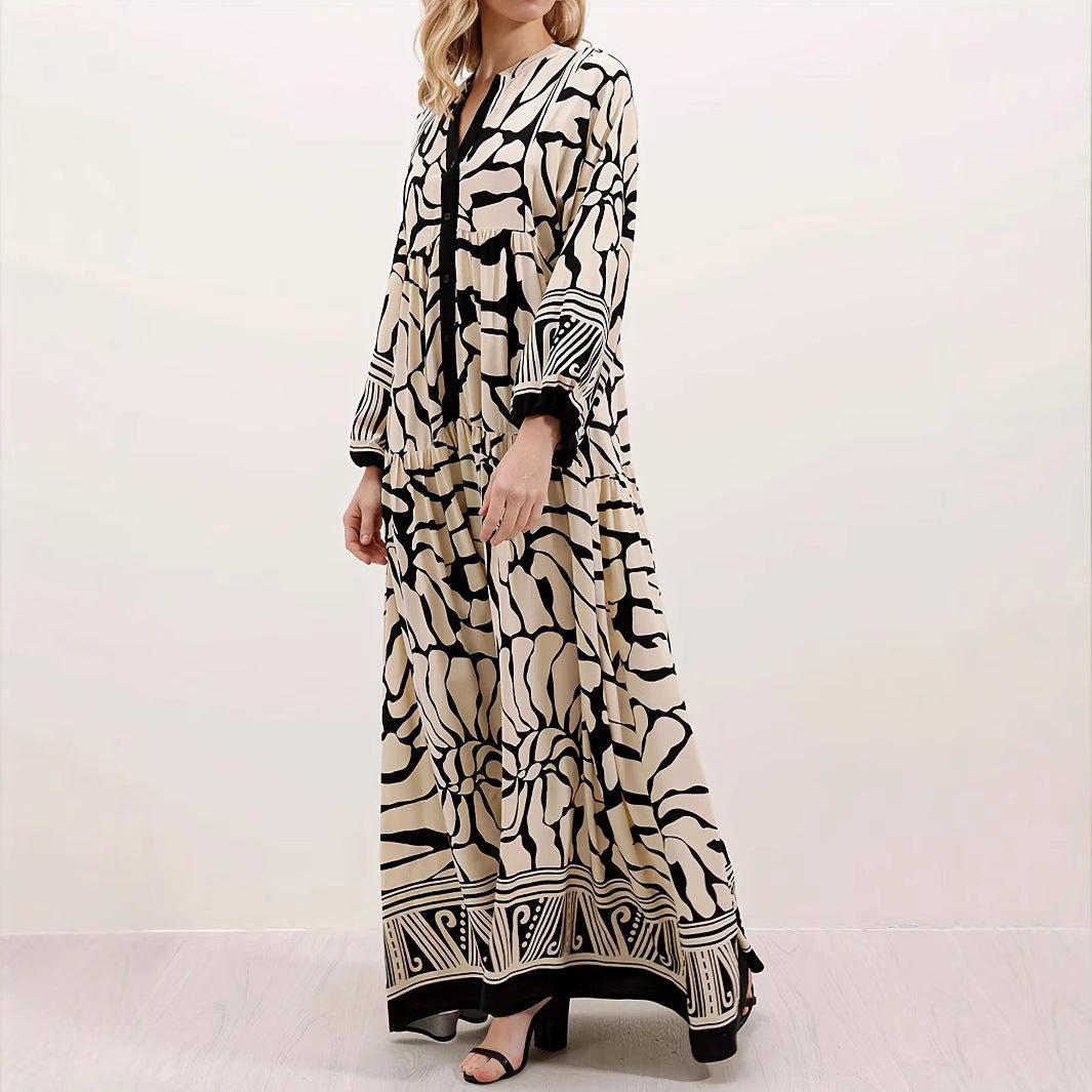 Robe maxi boho pour femmes avec design floral Chic und Stil
