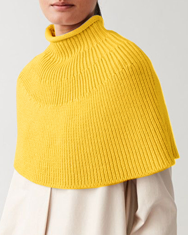 Cape en tricot pour dames avec col montant et fine structure en rib Chic und Stil
