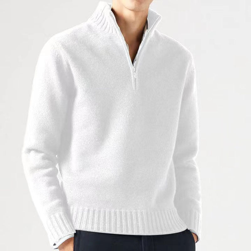 Pull homme avec col haut et fermeture éclair moderne Chic und Stil