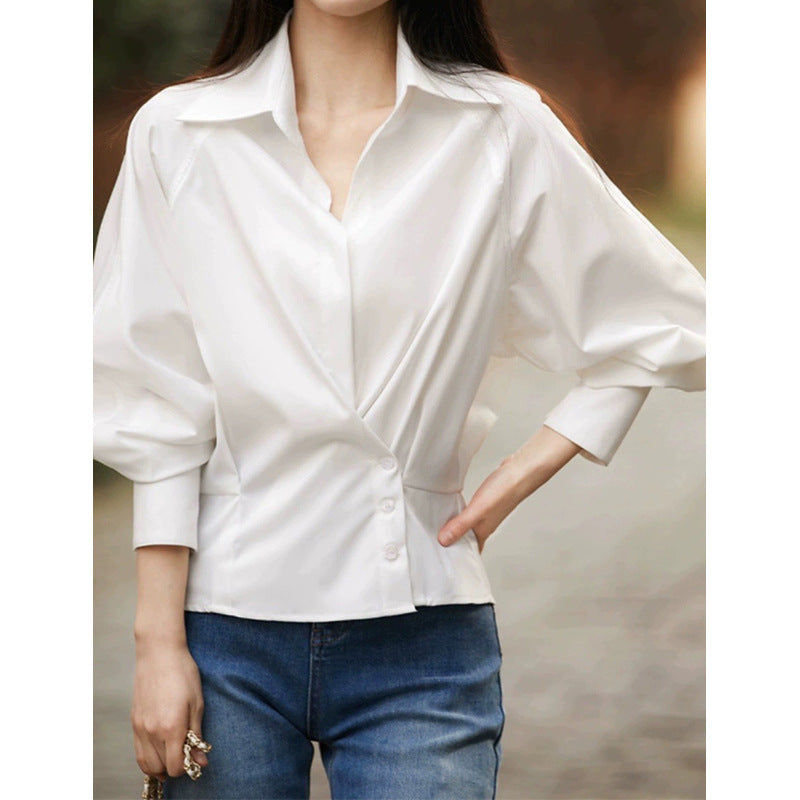 Chemisier Boutonné Drapé Stylé pour Femmes Chic und Stil