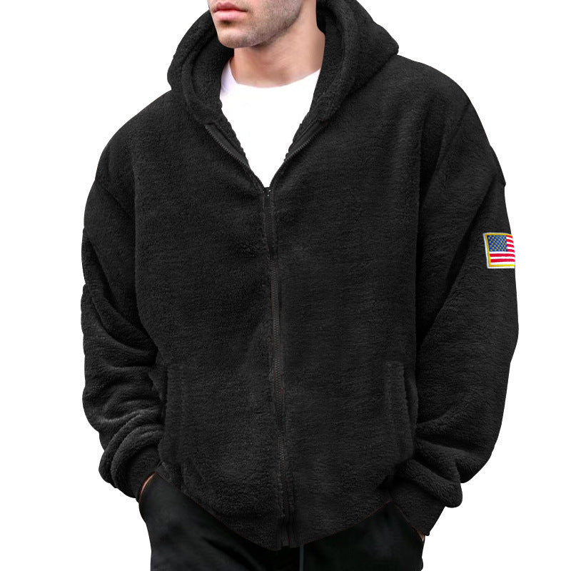 Veste à capuche en polaire pour hommes avec doublure douce et poches pratiques Chic und Stil