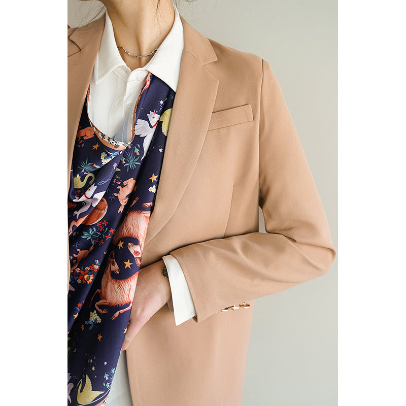 Veste de tailleur pour femmes avec foulard imprimé coloré Chic und Stil