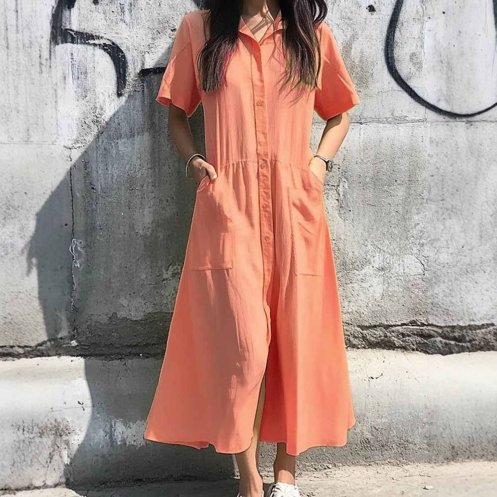 Robe midi à boutons pour dames Chic und Stil