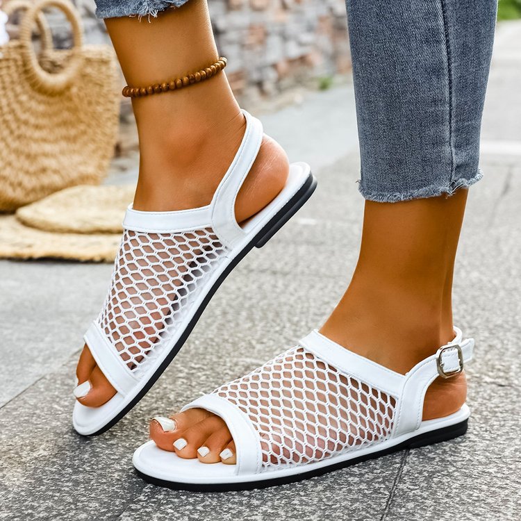 Sandales de plage pour femmes respirantes avec structure en mesh et semelle confortable Chic und Stil