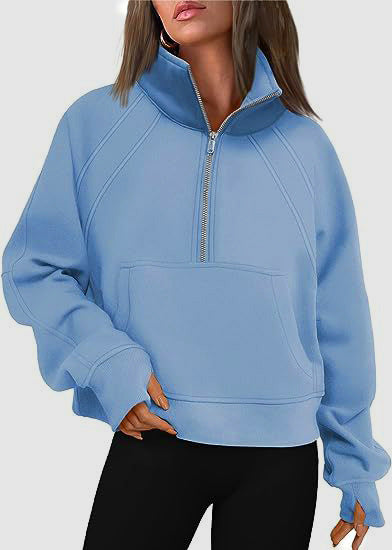 Oversized sweatshirt for women with high collar Chic and Style