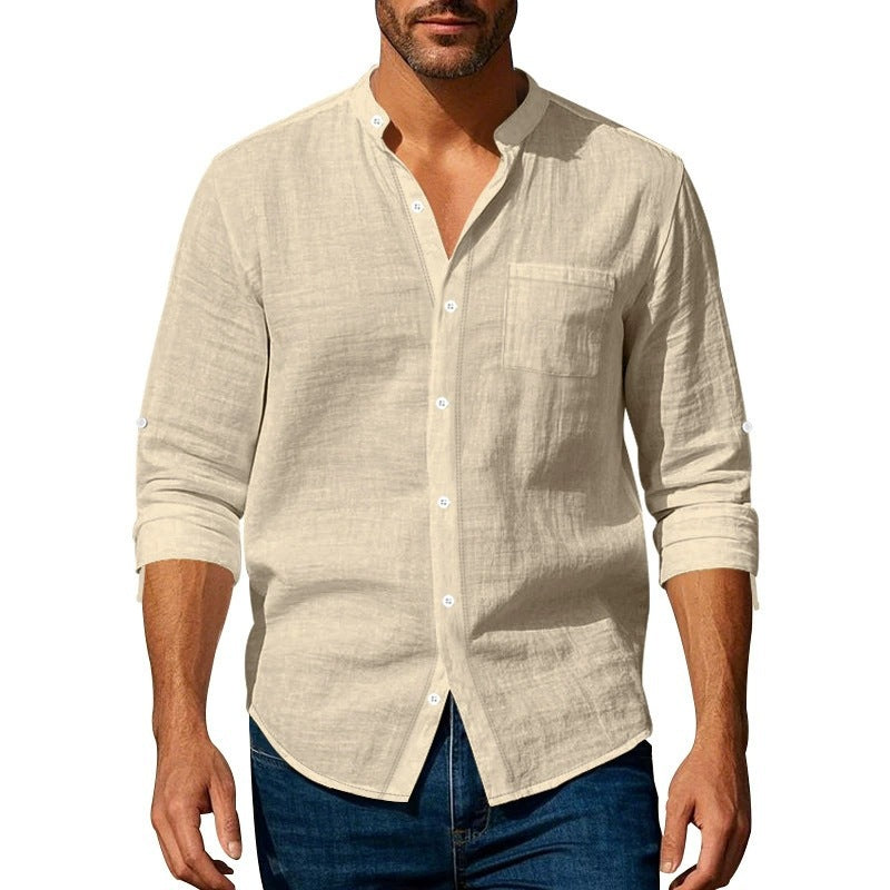 Chemise en lin à boutons pour homme Chic und Stil