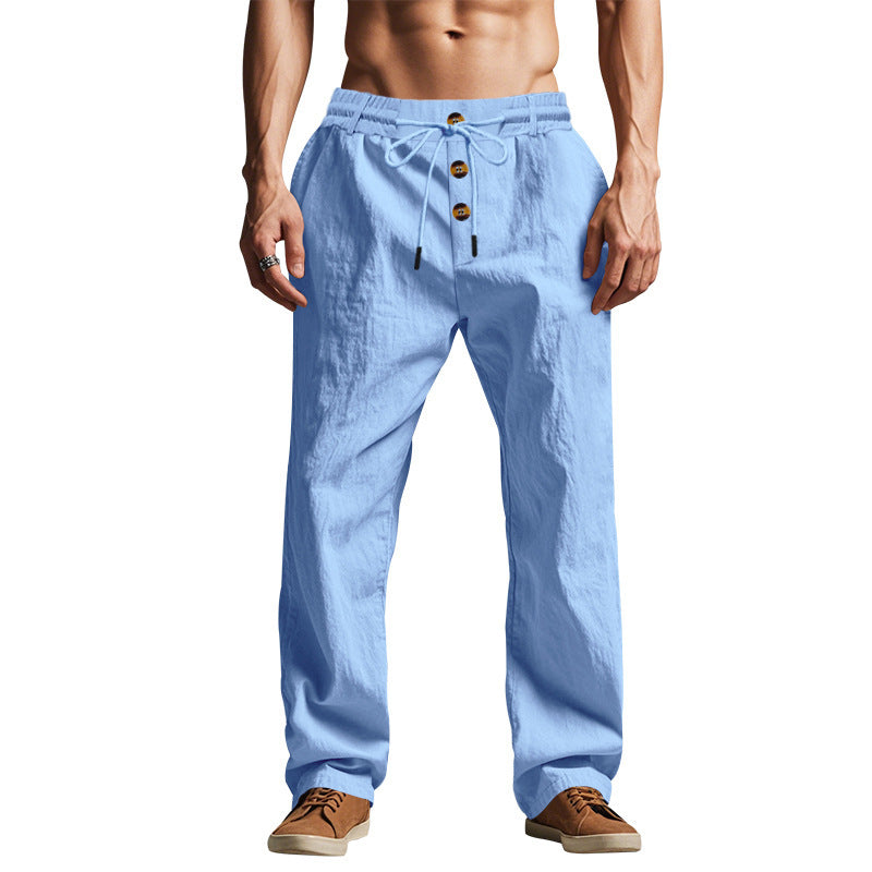 Pantalons décontractés pour hommes avec taille élastique et détail de bouton Chic und Stil