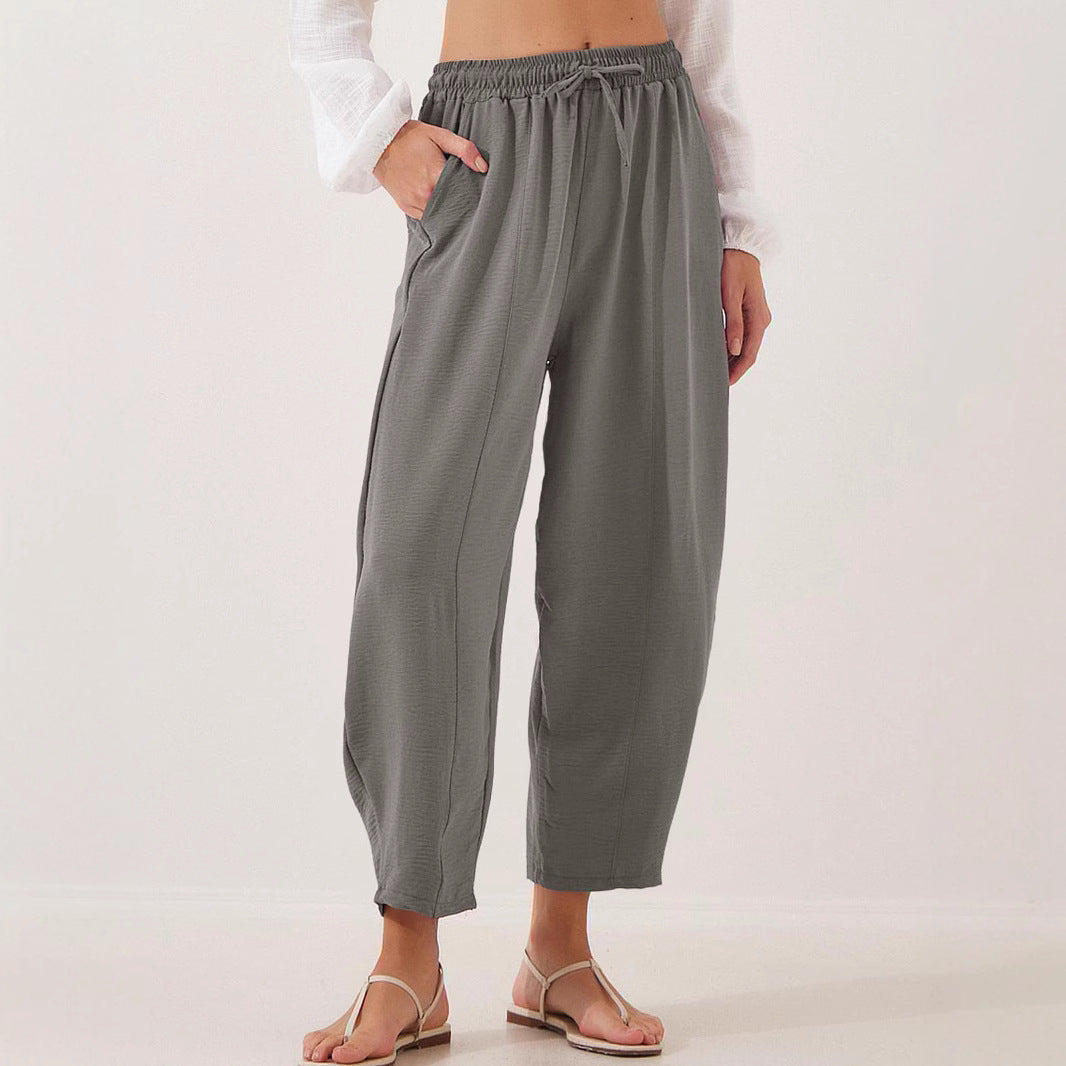 Pantalon de loisirs décontracté pour femmes avec taille élastique et poches pratiques Chic und Stil