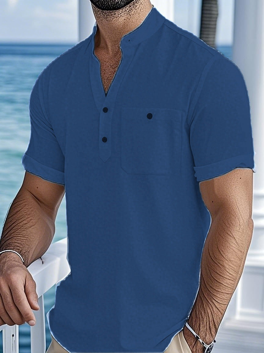Chemise à manches courtes décontractée pour hommes avec fermeture à boutons Chic und Stil