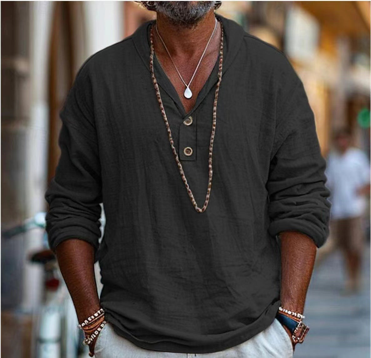 Chemise décontractée à manches longues pour hommes avec boutonnage et coupe moderne Chic und Stil