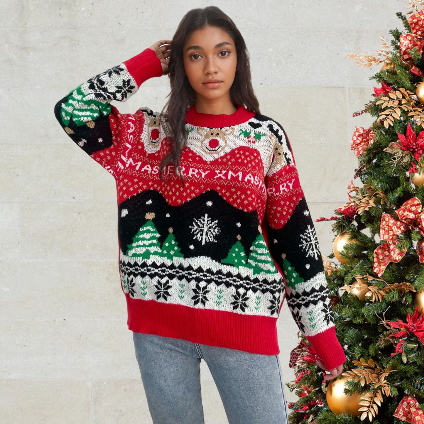 Pull de Noël pour femmes avec des motifs festifs et une coupe confortable Chic und Stil