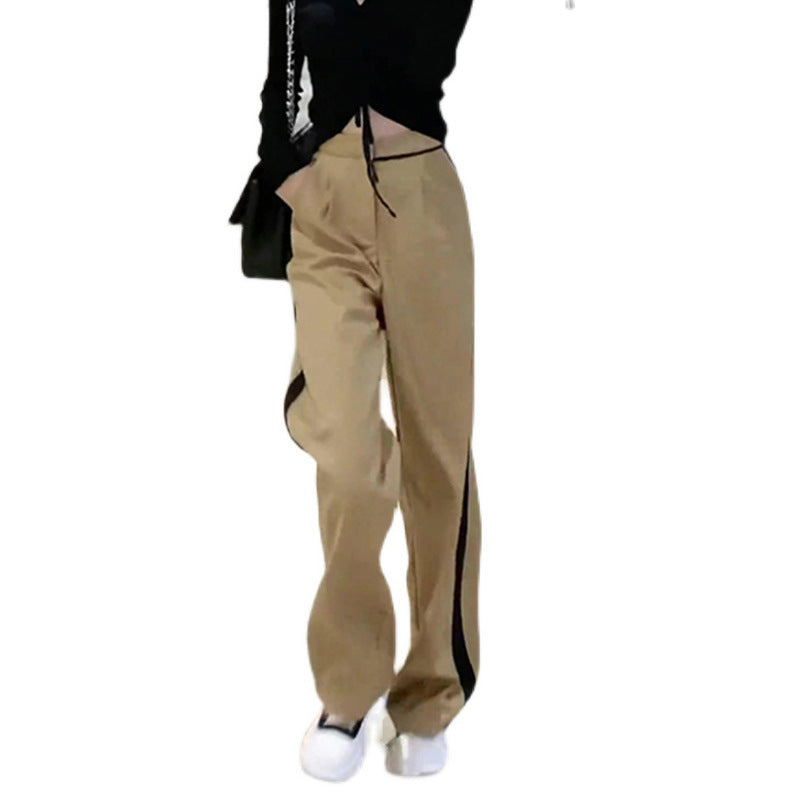 Pantalons larges taille haute pour femmes avec des rayures contrastées Chic und Stil