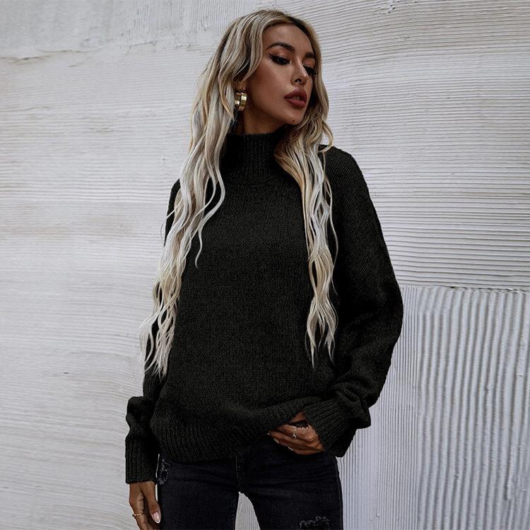 Pull femme avec col haut et coupe décontractée surdimensionnée Chic und Stil