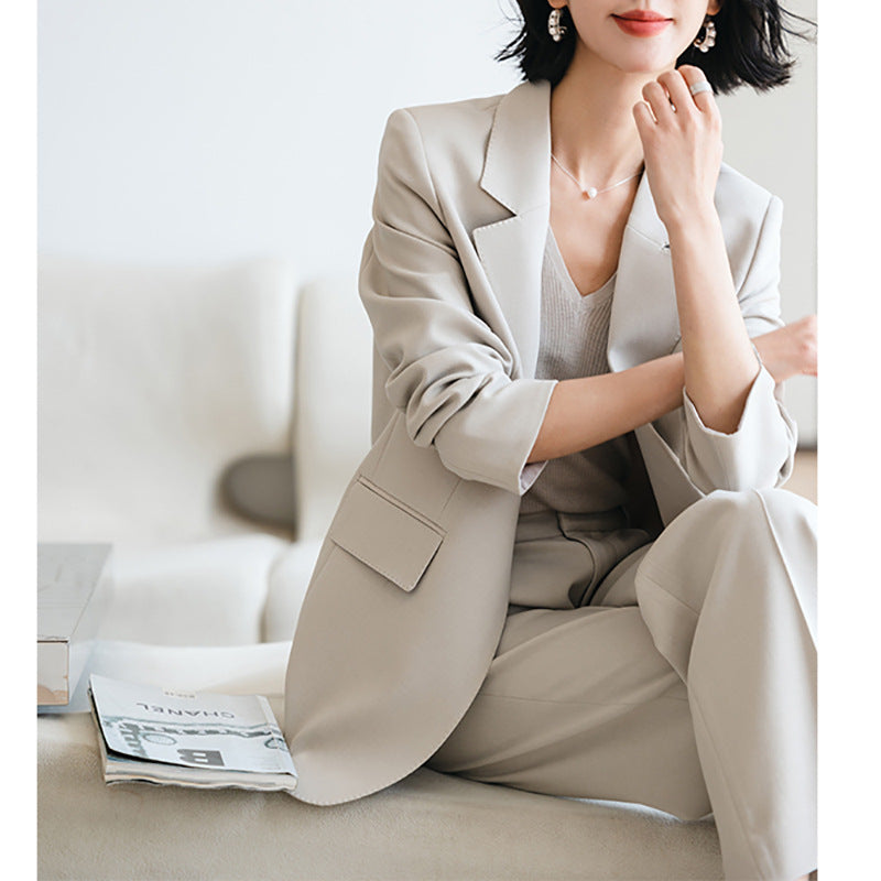 Veste ajustée pour femmes et ensemble de pantalon large Chic und Stil