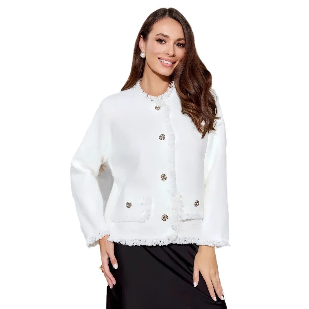 Dames élégante courte veste avec franges Chic und Stil