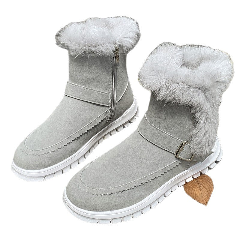 Bottes à doublure chaude pour femmes avec garniture en fourrure tendance Chic und Stil