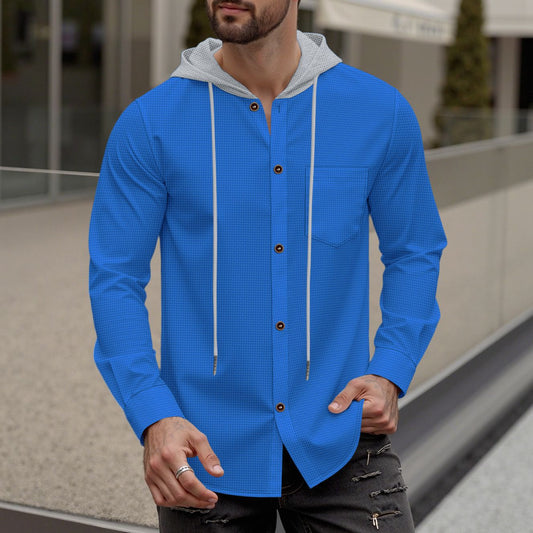 Chemise à capuche tendance pour hommes avec patte de boutonnage et poche poitrine pratique Chic und Stil