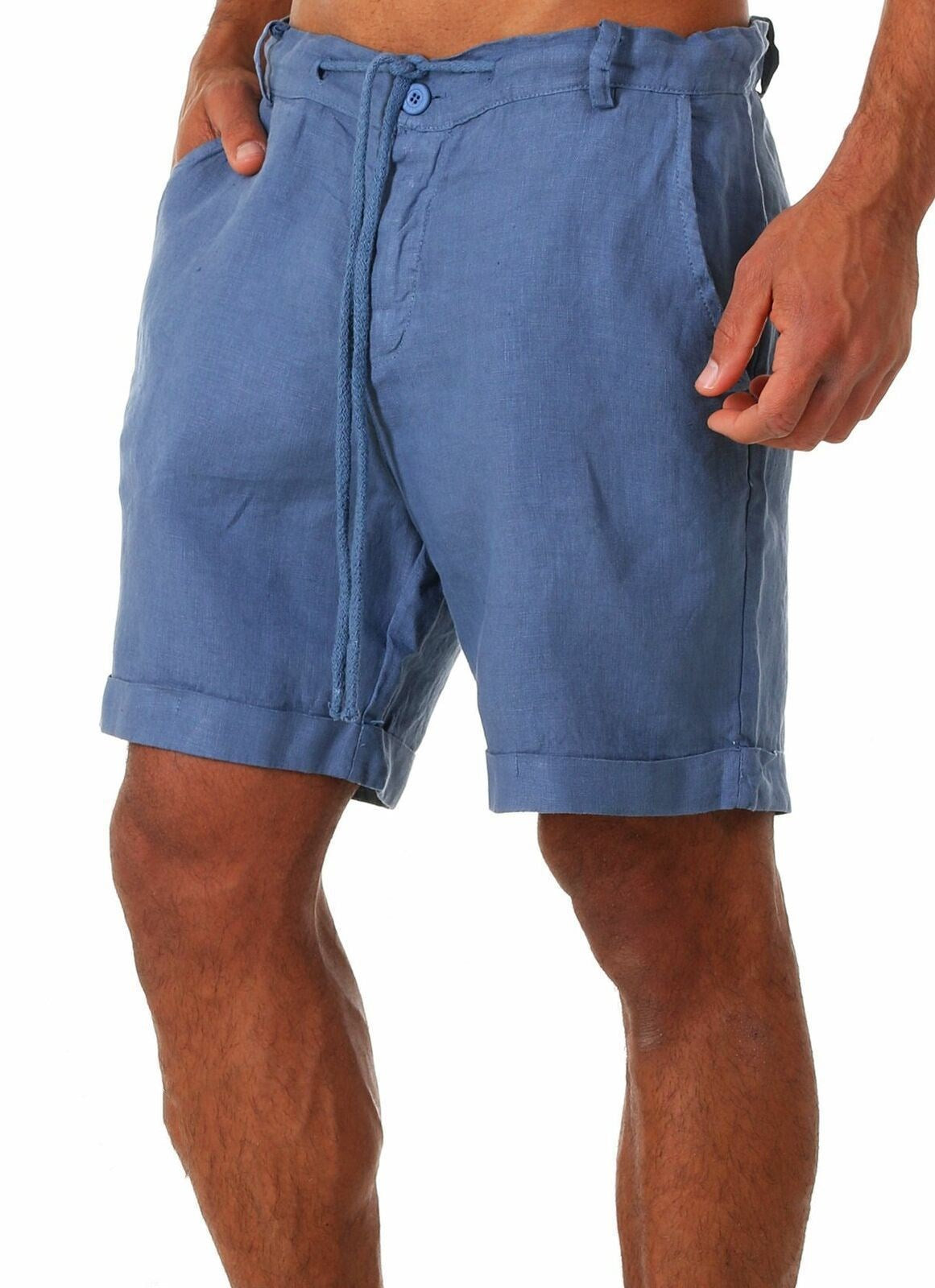 Shorts en lin décontractés pour hommes avec taille ajustable et poches pratiques Chic und Stil