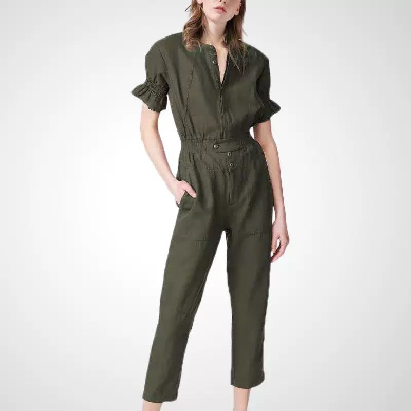 Combinaison utilitaire pour femme avec manches froncées Chic und Stil