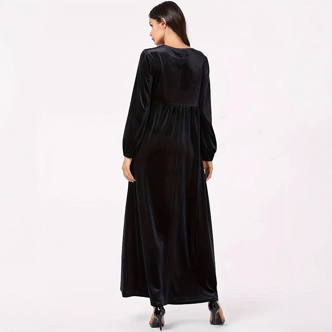 Robe maxi pour femmes en velours luxueux avec élégant drapé Chic und Stil