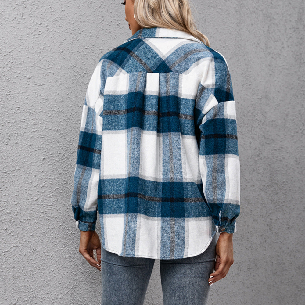 Chemise surchemise à carreaux pour femmes coupe décontractée Chic und Stil
