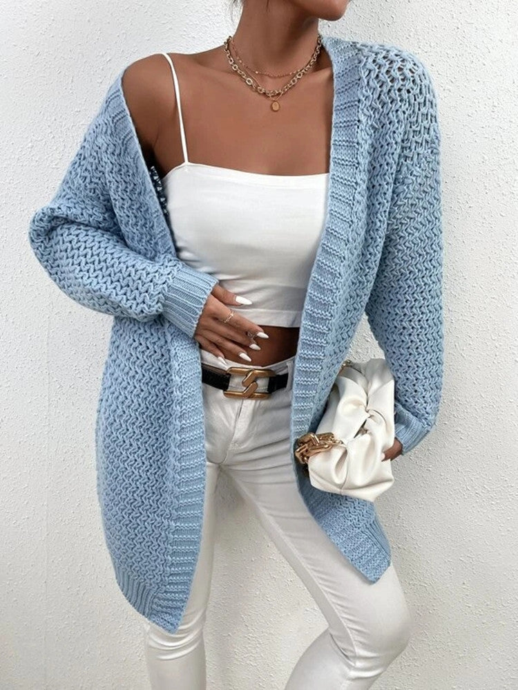Veste en tricot pour femmes avec coupe ouverte et motif texturé luxueux Chic und Stil