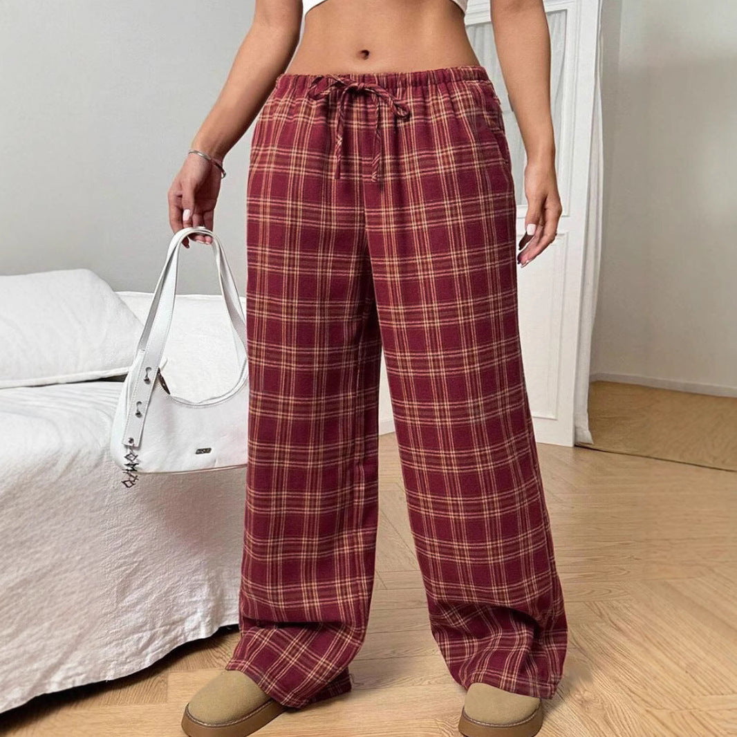 Pantalon de détente à carreaux décontracté femme Chic und Stil