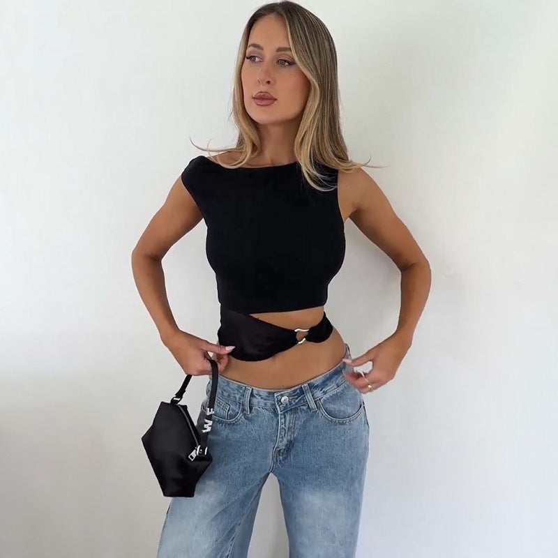 Top cropped stylé pour femmes avec cordon de serrage réglable Chic und Stil