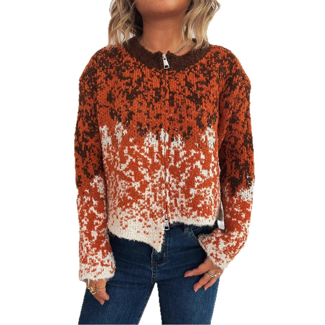 Dames grosse tricotée veste dans un dégradé de couleurs moderne Chic und Stil