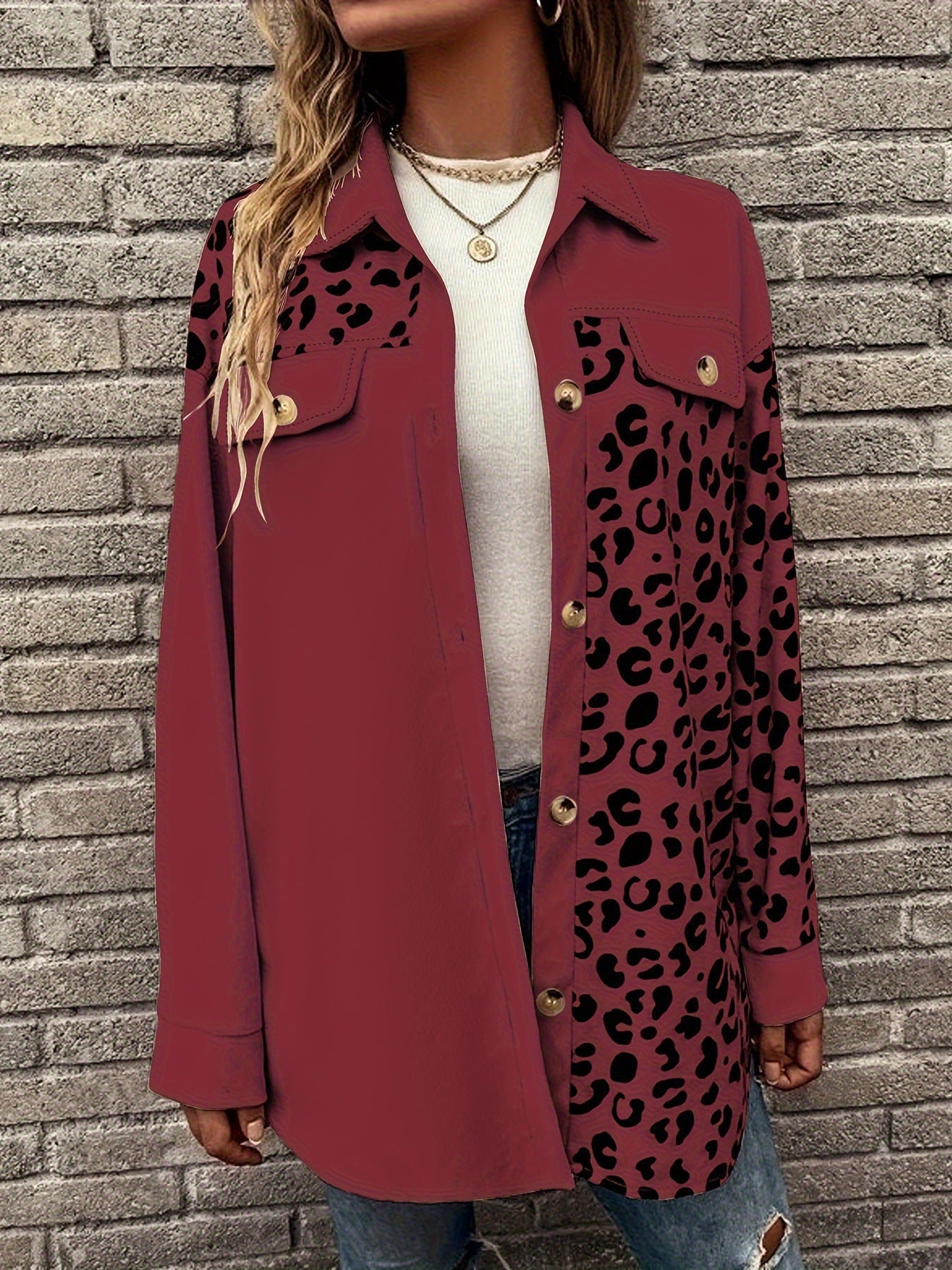 Chemise overshirt léopard pour femmes Chic und Stil