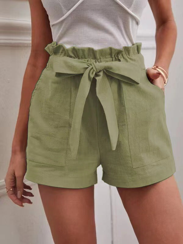 Shorts Tailorés pour Femmes avec Cravate et Poches Pratiques Chic und Stil