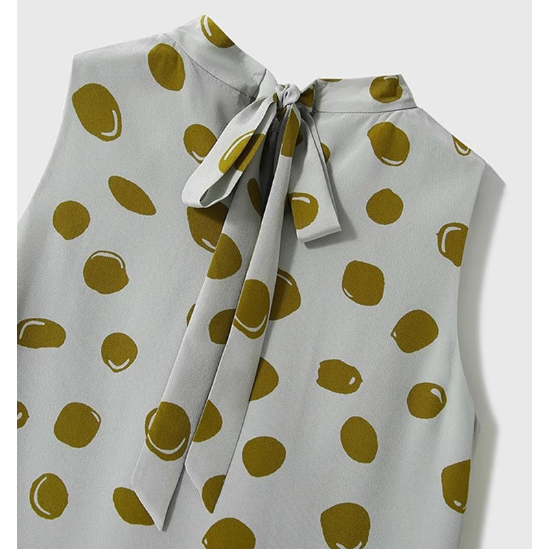 Robe midi à pois pour femme avec design à col haut Chic und Stil