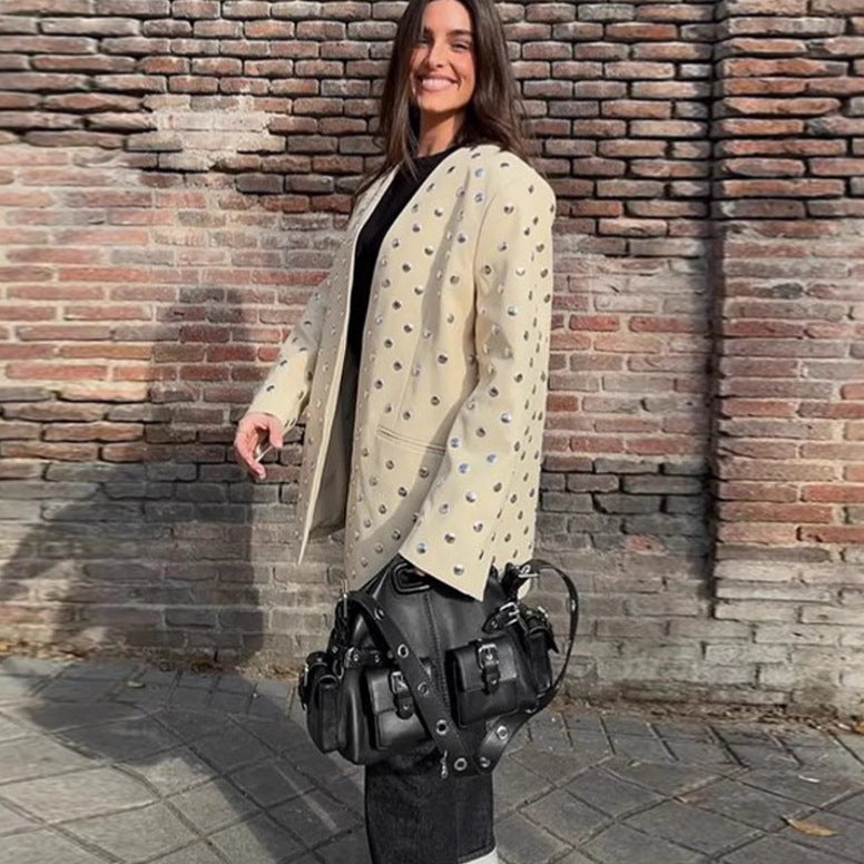 Blazer oversize pour femmes avec des applications luxueuses Chic und Stil