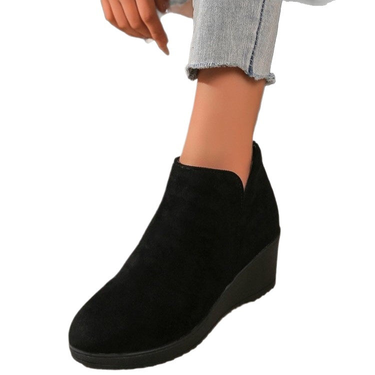 Bottines à talon compensé pour femmes en suède doux Chic und Stil