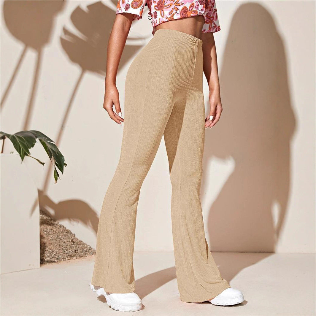 Leggings évasées taille haute en tricot côtelé pour femmes Chic und Stil