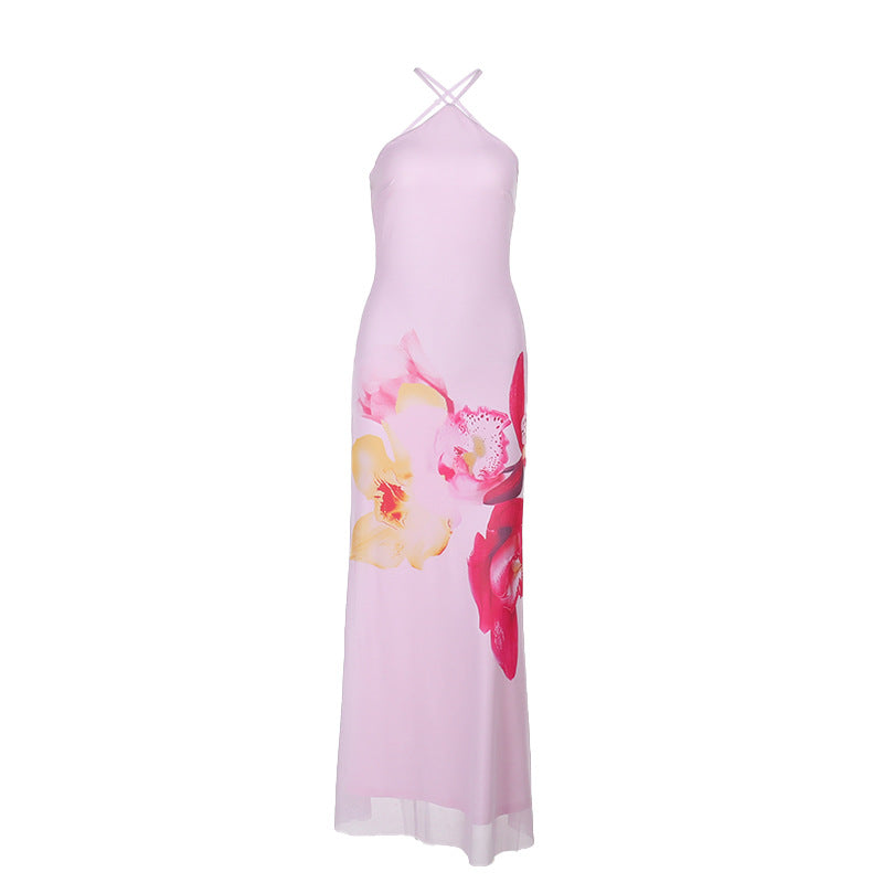 Robe maxi imprimée florale Chic und Stil pour femmes