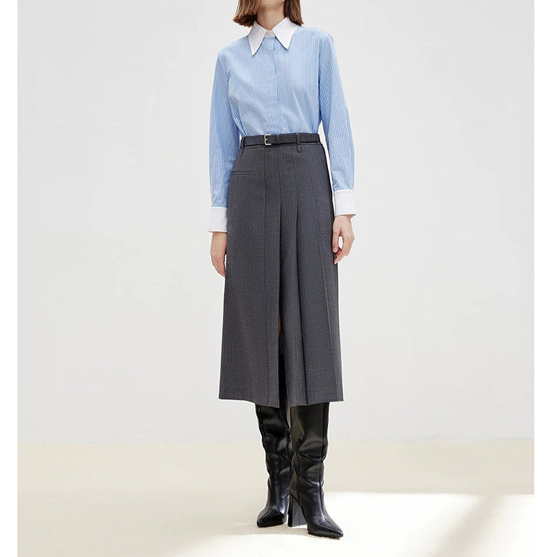 Chemise à boutons rayée décontractée pour femmes Chic und Stil