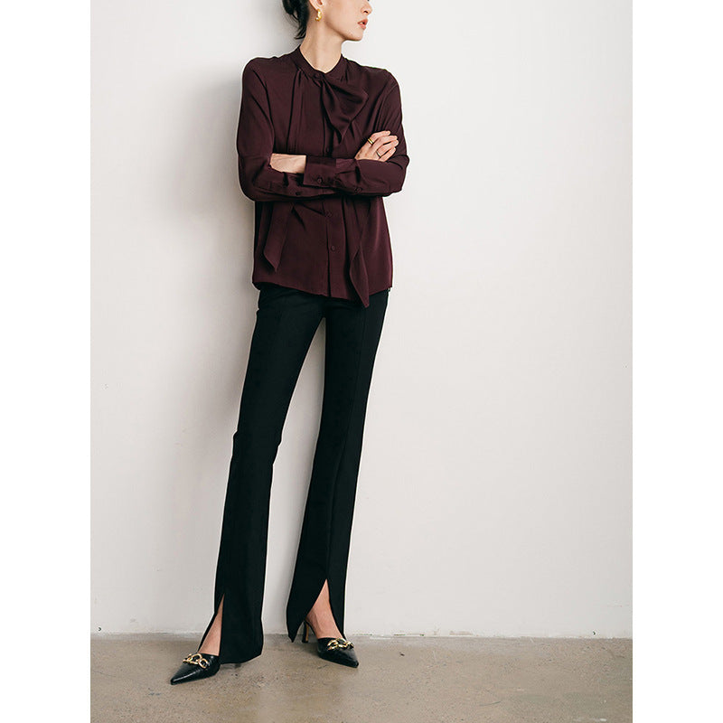 Blouse structurée à nœud papillon pour femmes Chic und Stil