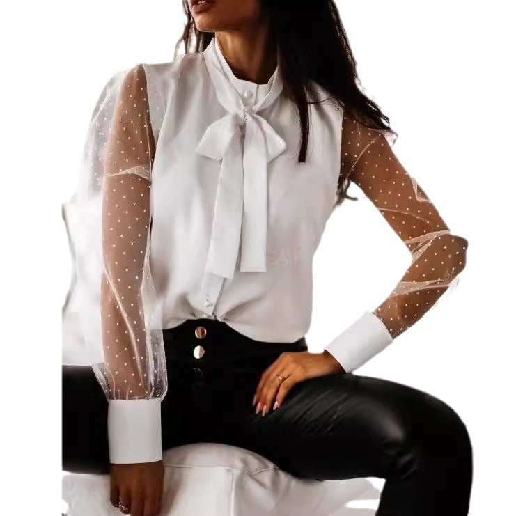 Elegant women's blouse with sheer sleeves Chic und Stil