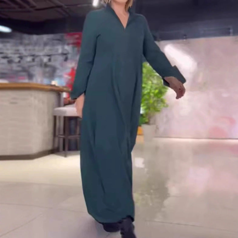 Robe kaftan pour femmes avec poches pratiques et col élégant Chic und Stil