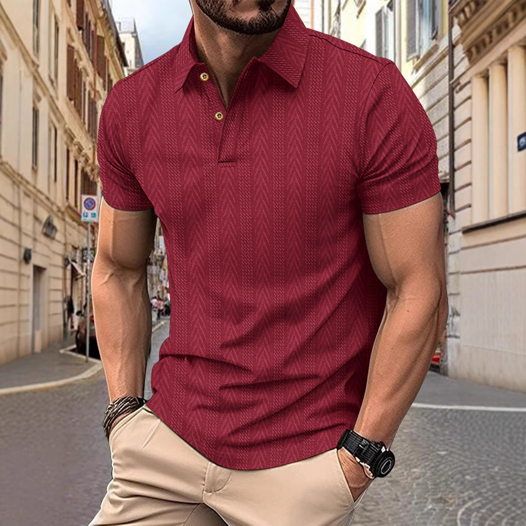 Polo-shirt pour hommes à manches courtes tendance avec design texturé Chic und Stil