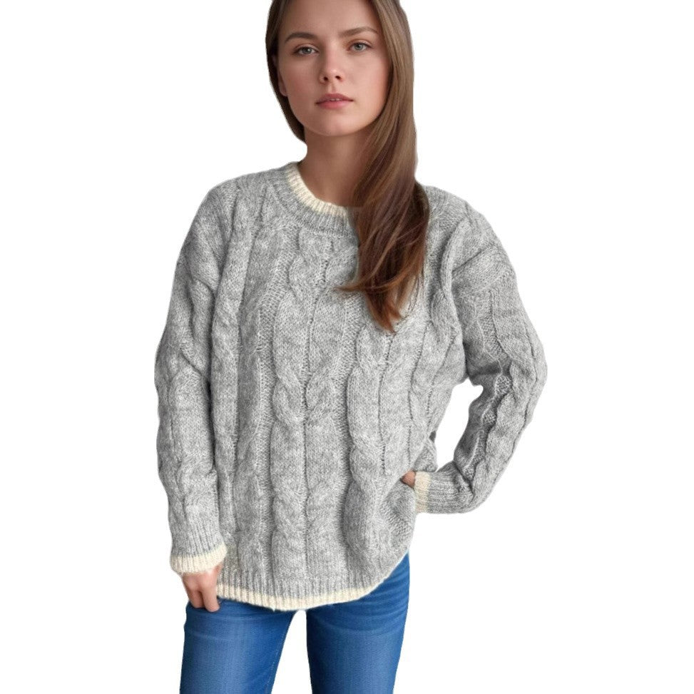 Pull en grosse maille pour femmes avec un motif torsadé unique et une coupe décontractée Chic und Stil